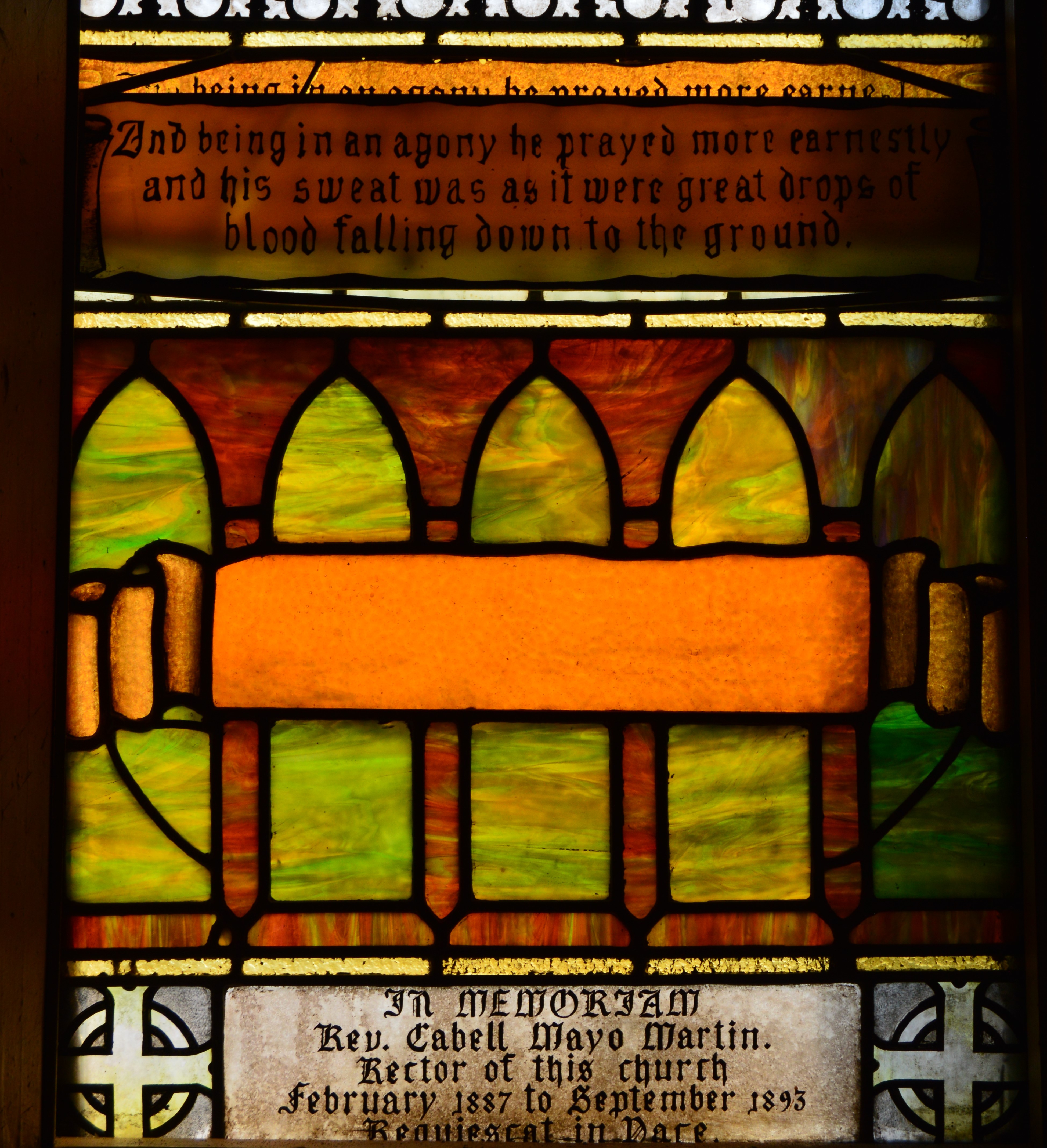 Sanctuary Window Title and Memorial
